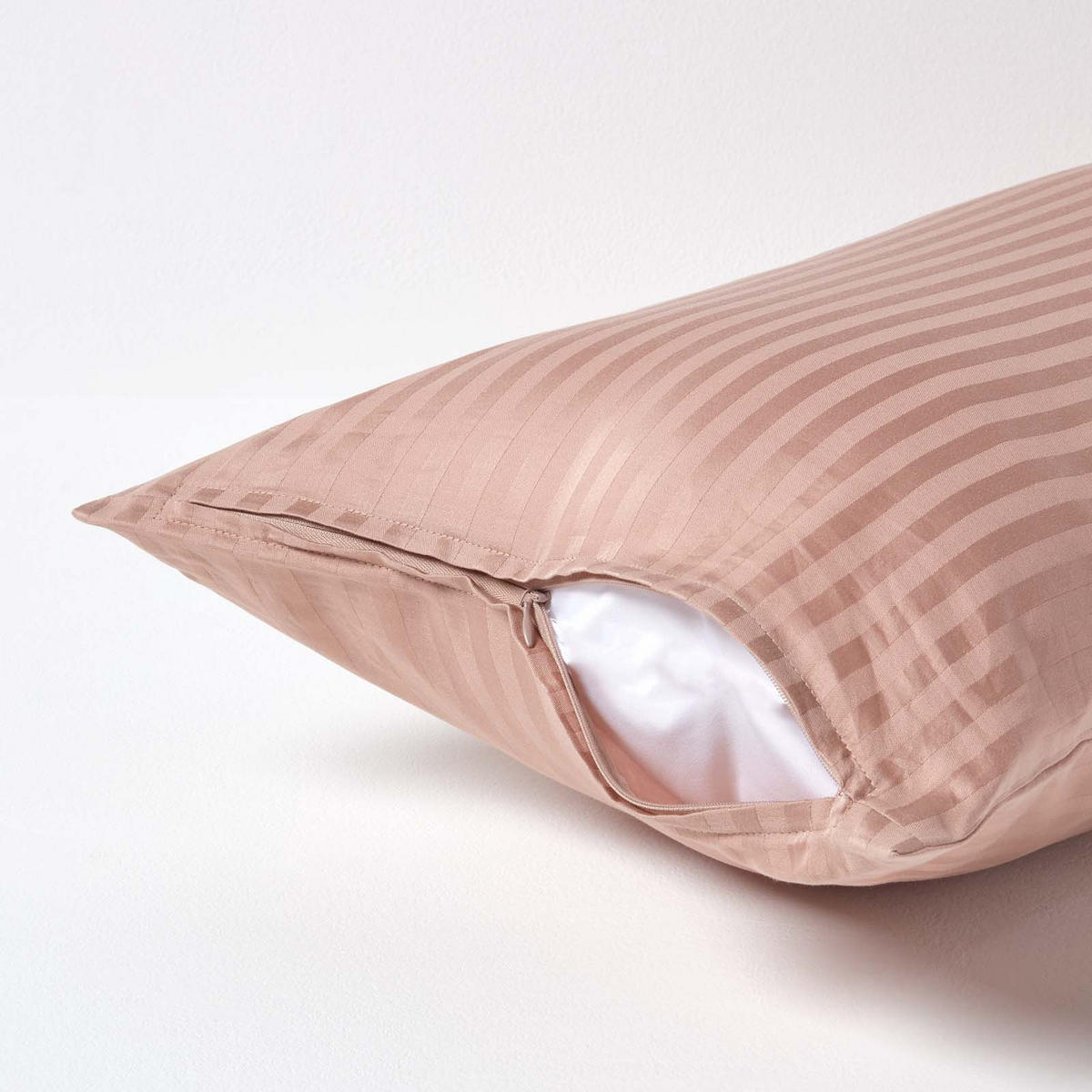 KISSENBEZUG Damast, Ägyptische Baumwolle, Fadendichte 330 - Taupe, Textil (40/80cm) - Homescapes