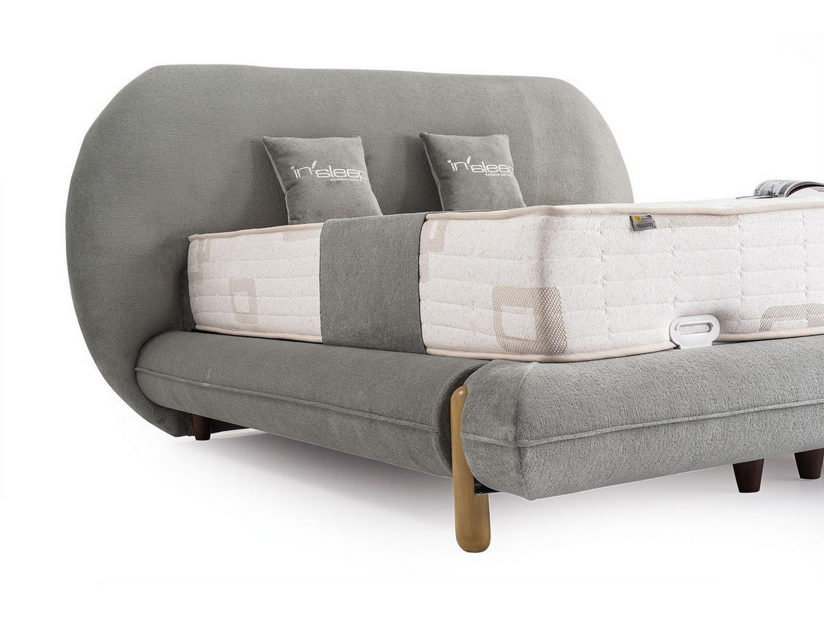 POLSTERBETT Tokyo Grau 150x200 Grau - Grau, Textil/Metall (150/200cm) - Villa Möbel