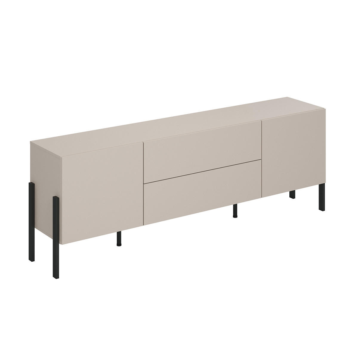 TV STOLEK Bérénice Kašmír a černá - béžová, kompozitní dřevo (204/70/40cm) - Petits-meubles