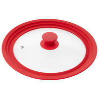 UNIVERSAL-GLASDECKEL, rot, Silikon, Edelstahl - Rot, Glas (34/34/6cm) - bremermann