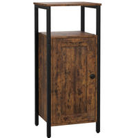 BEISTELLTISCH aus Sperrholz 34x30x80 cm Braun mit Schrank und verstellbarem Regal - Braun, Holzwerkstoff (34/30/80cm) - IVMEU