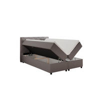 BOXBETT Diamaro 140x200 cm mit Bettkasten und Topper - Dunkelgrau - Grau, Holz (140/200cm) - Panda Möbel