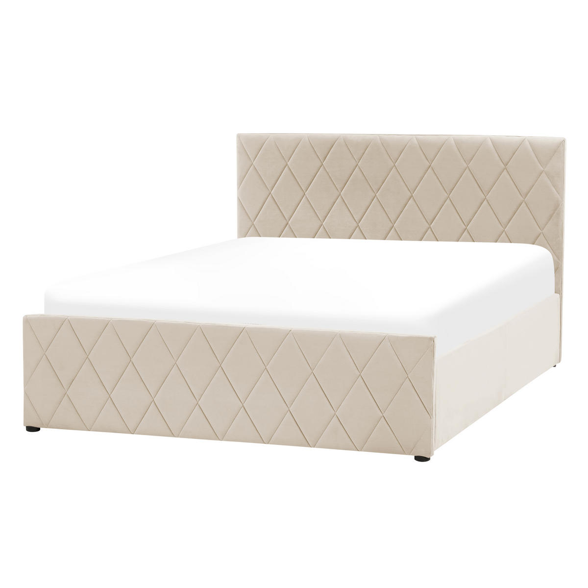 BETT mit Stauraum 140x200 cm Beige Rochefort - Beige, Textil (140/200cm) - Beliani