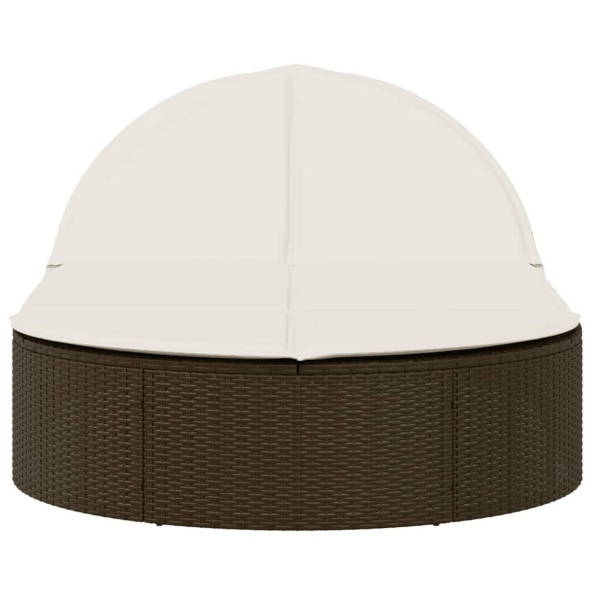 DOPPEL-SONNENLIEGE Mit Auflagen Braun Poly Rattan - Creme, Kunststoff (200/78/110cm) - vidaXL