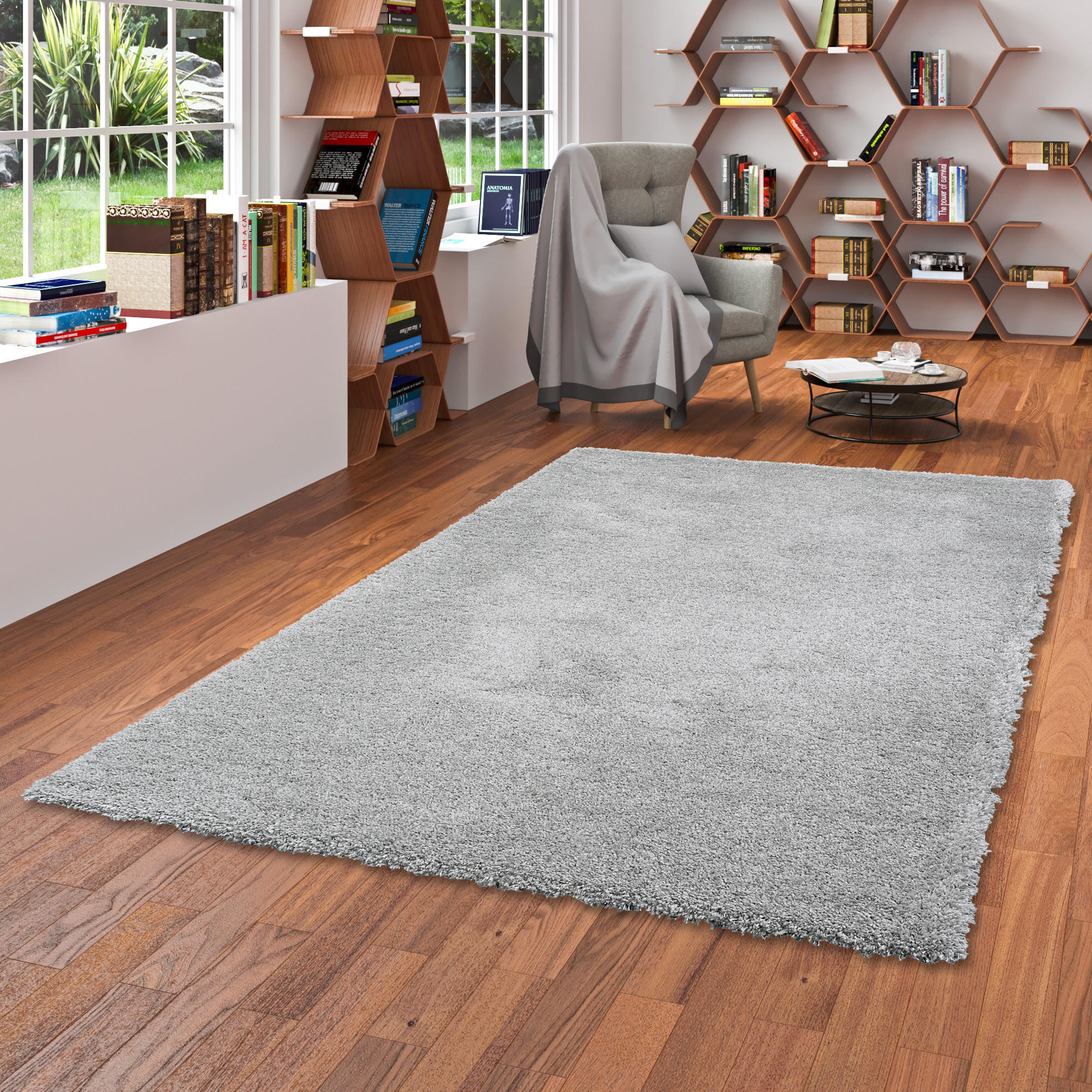 LUXUS HOCHFLOR SHAGGY TEPPICH DREAM - Grau, Textil (80/160cm) - Snapstyle
