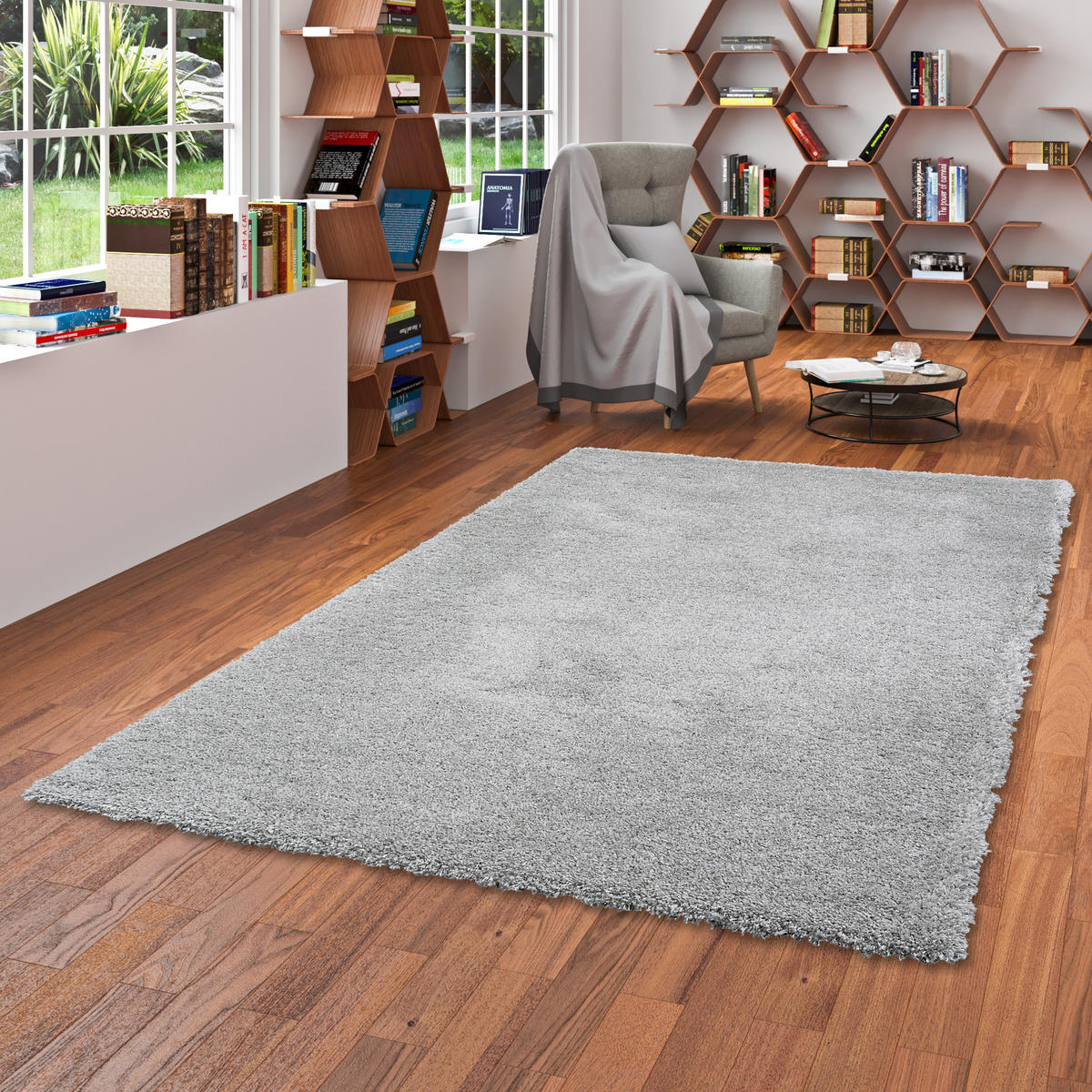 LUXUS HOCHFLOR SHAGGY TEPPICH DREAM - Grau, Textil (80/160cm) - Snapstyle