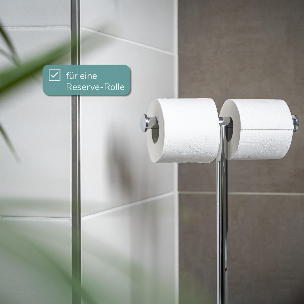 STAND-WC-GARNITUR, schwarz, Edelstahl - Schwarz, Metall (28.5/72.5/12cm) - bremermann