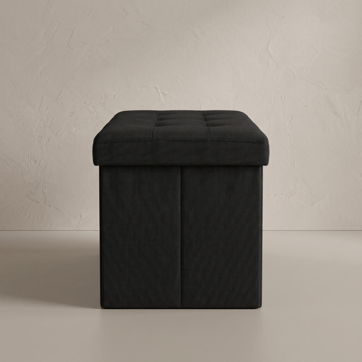 SITZPOUF mit Stauraum 76/38/38 cm - Schwarz, Textil (38/38/76cm) - SCENA LIVING