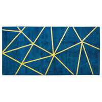 KURZFLOR-TEPPICH Havza 150/80 cm - Blau, Naturmaterialien (80/150cm) - Beliani