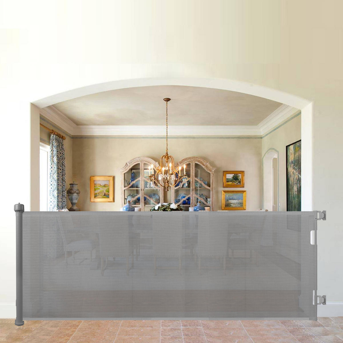 TÜRSCHUTZGITTER - Grau, Kunststoff/Metall (300/1cm) - Relaxdays