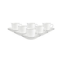 MOKKA-/ESPRESSOOBERTASSEN MIT UNTERTASSEN Anmut Platinum No.1 weiß 60 ml 6er Set - Weiß, Keramik (12/7.9/12cm) - Villeroy & Boch