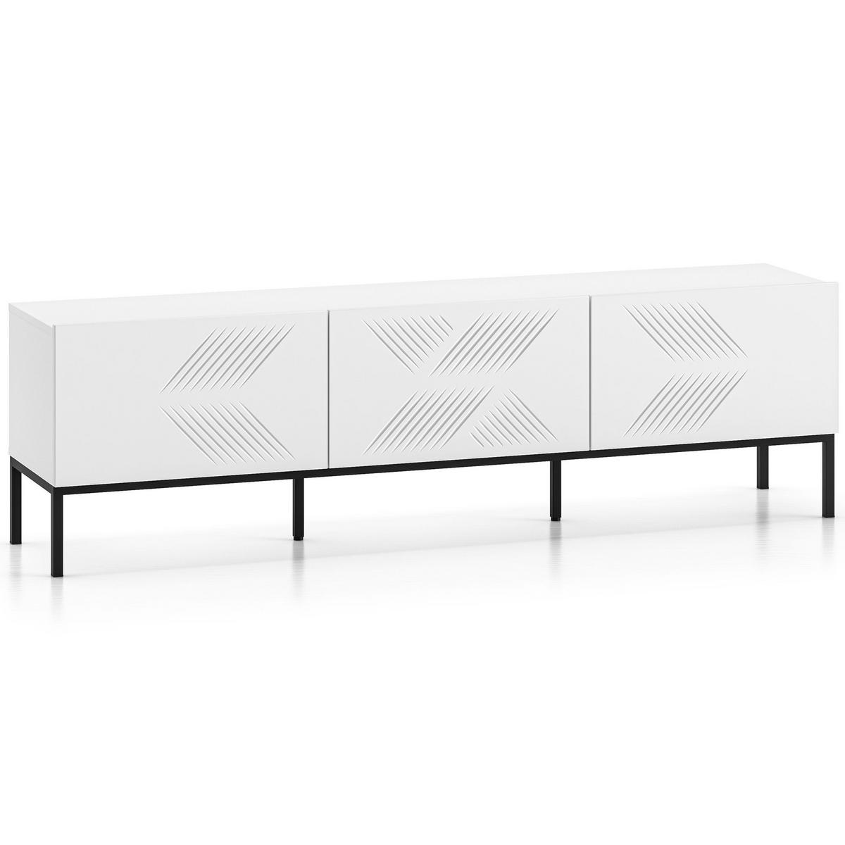 TV-MÖBEL NEBRO,Weiß/Schwarz - Schwarz/Weiß, Holzwerkstoff (170/50/37cm) - KONSIMO®