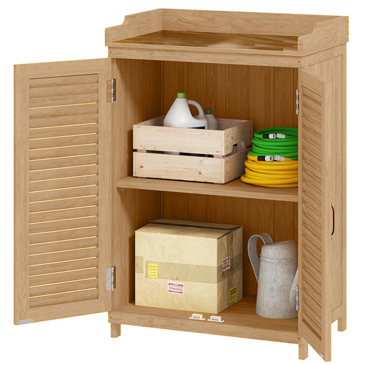 GARTENSCHRANK DE-09240 Gelb - Gelb, Holz (40/98.5/65.5cm) - ComfortXL