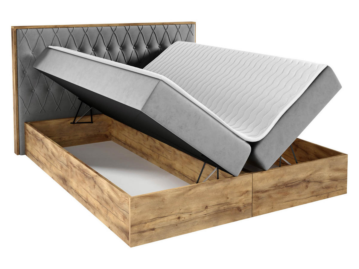 BOXBETT Wood 6 - Rosa, Holz/Textil (140/200cm) - MIRJAN24