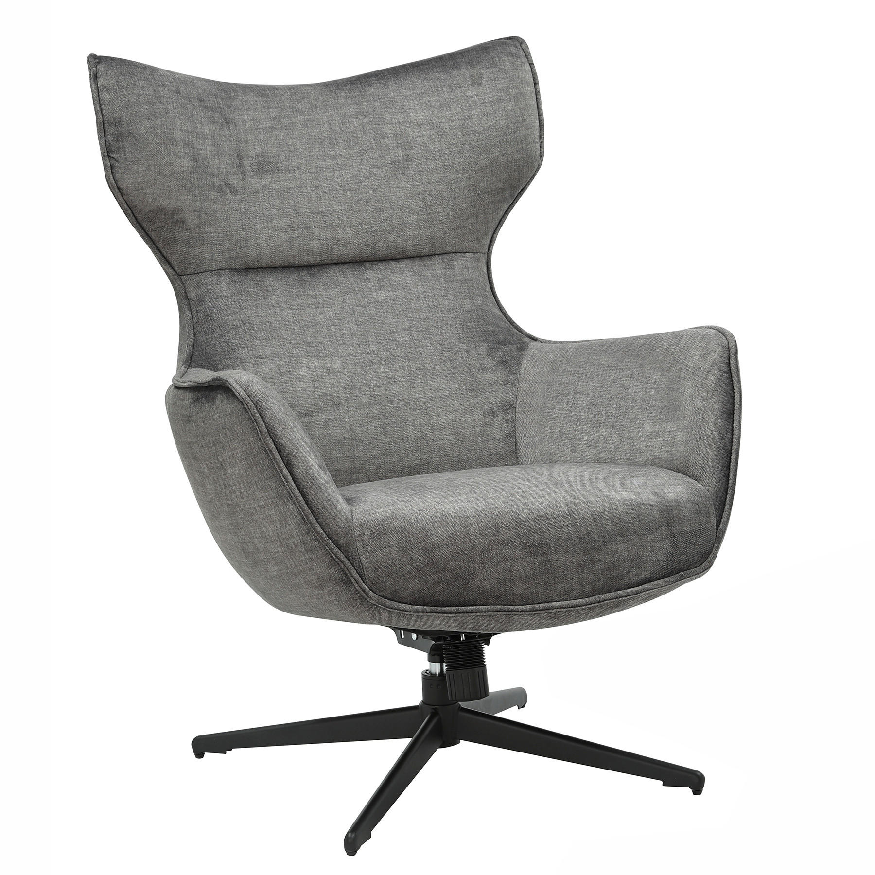 SESSEL VOGUE Samt Grau 100 cm - Schwarz/Grau, Textil/Metall (73/99/100cm) - riess-ambiente