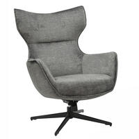 SESSEL VOGUE Samt Grau 100 cm - Schwarz/Grau, Textil/Metall (73/99/100cm) - riess-ambiente