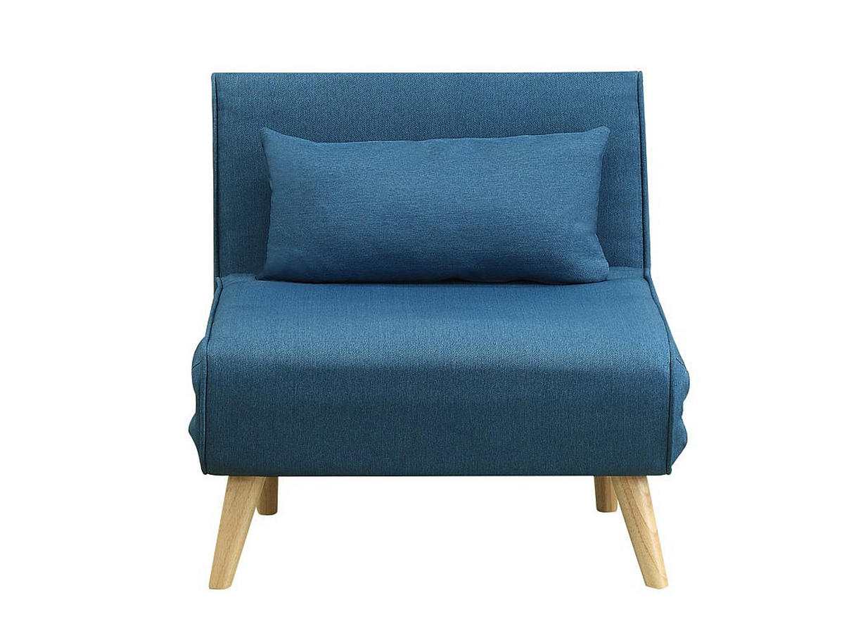 FUTONSESSEL - Stoff - Blau - POSIO - Blau, Textil (74/75/78cm) - Vente-Unique