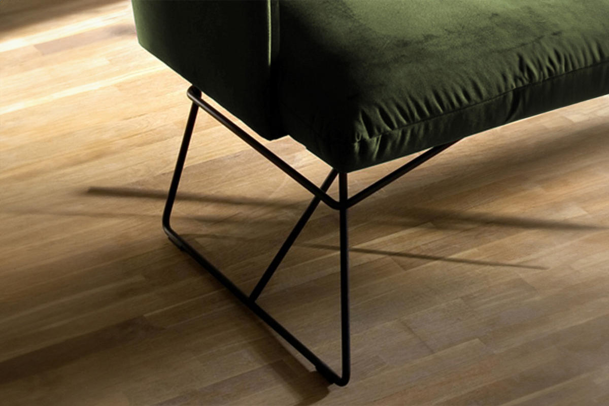 ESSZIMMERBANK CHARME Grün Velvet - Grün, Textil (186/85/68cm) - KAWOLA