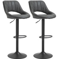 BARHOCKER 2er-Set drehbar höhenverstellbar Kunstleder Grau - Grau, Metall (49/110/44cm) - Meubliv