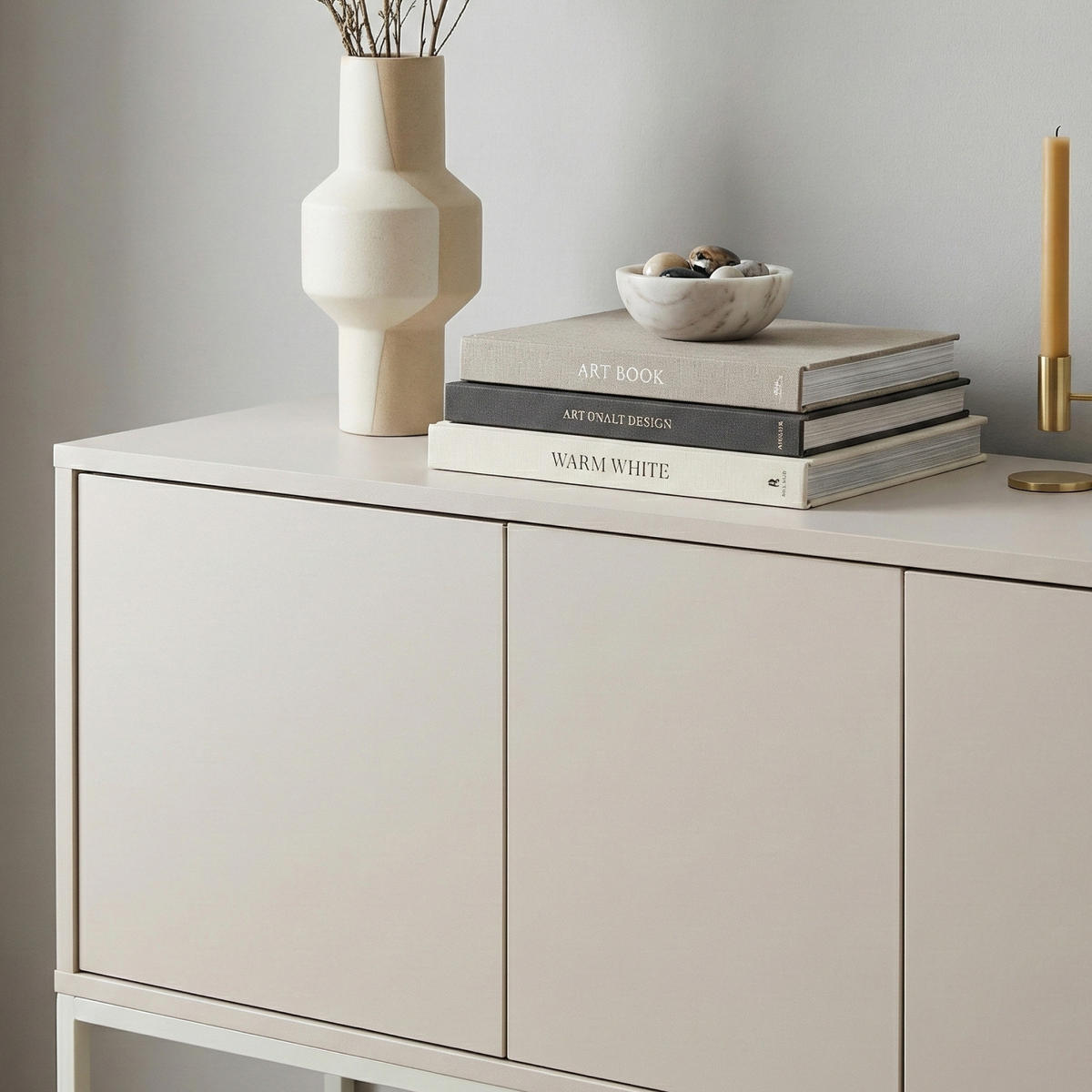 Beige, Holzwerkstoff/Metall (120/55/30cm) - [en.casa]