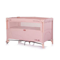 BABYREISEBETT Relax Leinen rosa pink 2 Ebenen, Räder, als Beistellbett nutzbar, faltbar, Tragetasche - Rosa, Metall (60/120cm) - Chipolino