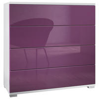 KOMMODE Pavos Brombeer Hochglanz - Brombeere, Holzwerkstoff (76/76/35cm) - Vladon