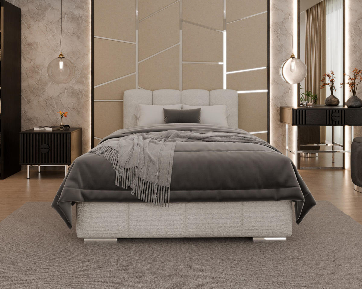POLSTERBETT Zaira 120x200cm – Elegantes Polsterbett für modernen Wohnstil , ohne matratze, cappuccino - Cappuccino, Holz (120/200cm) - Homesy