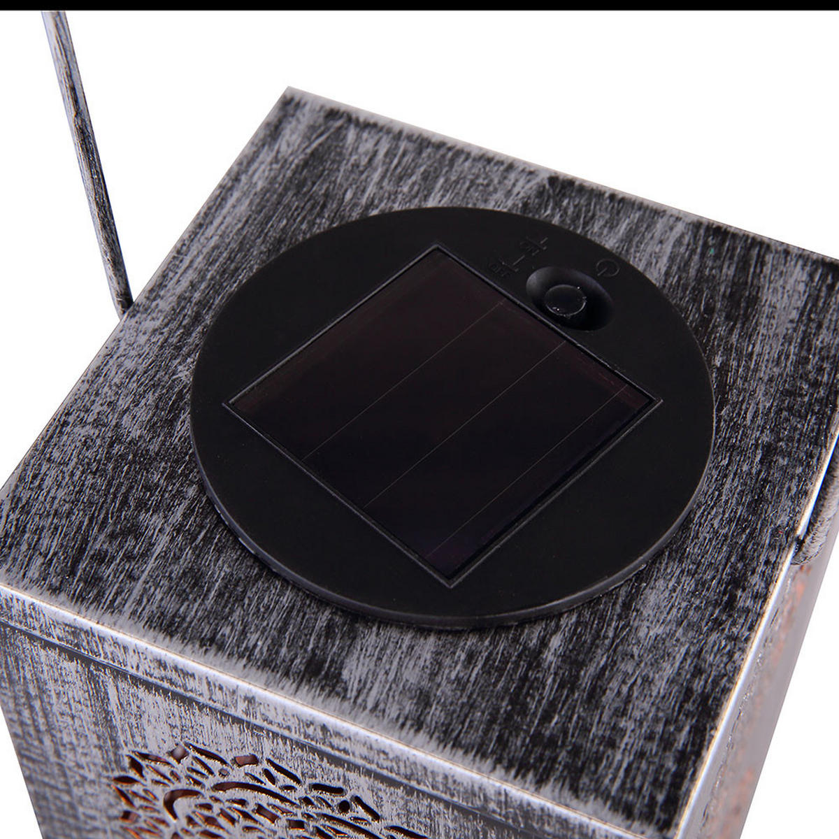 LED AUSSENLEUCHTE Silber Blumen Dekor 2er Set - Silberfarben, Metall (10.2/10.2/26cm)