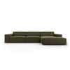 ECKSOFA rechts Jodie aus Samt grün 4 Sitzplätze - Grün, Textil (166/284cm) - Micadoni