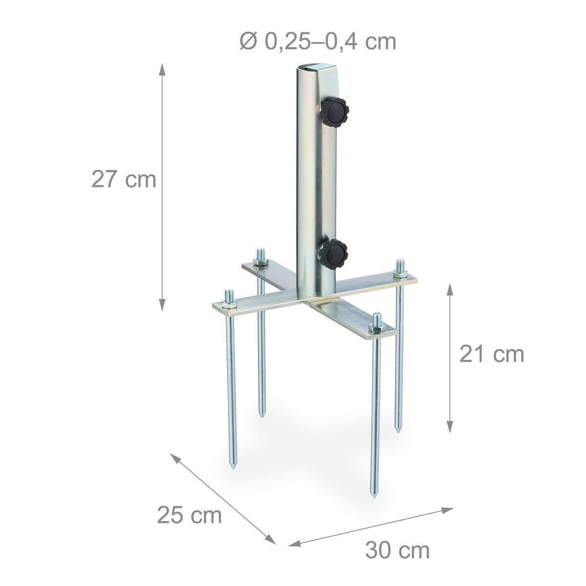 RASENDORN - Silberfarben, Metall (30/27/25cm) - Relaxdays