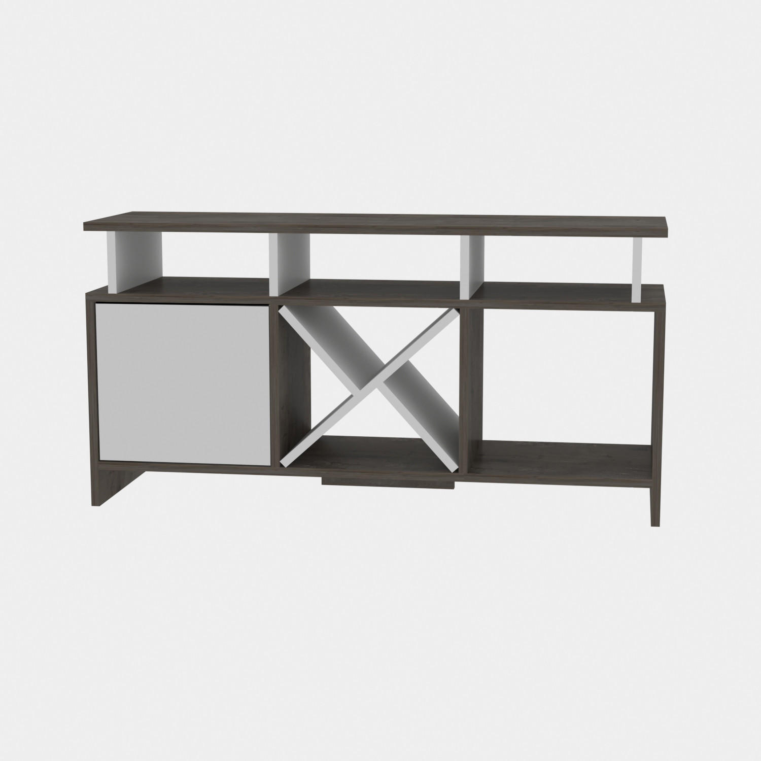 TV-ELEMENT Auburn Weiss Frig - Walnussfarben/Weiß, Holzwerkstoff (120/60.6/29.6cm)