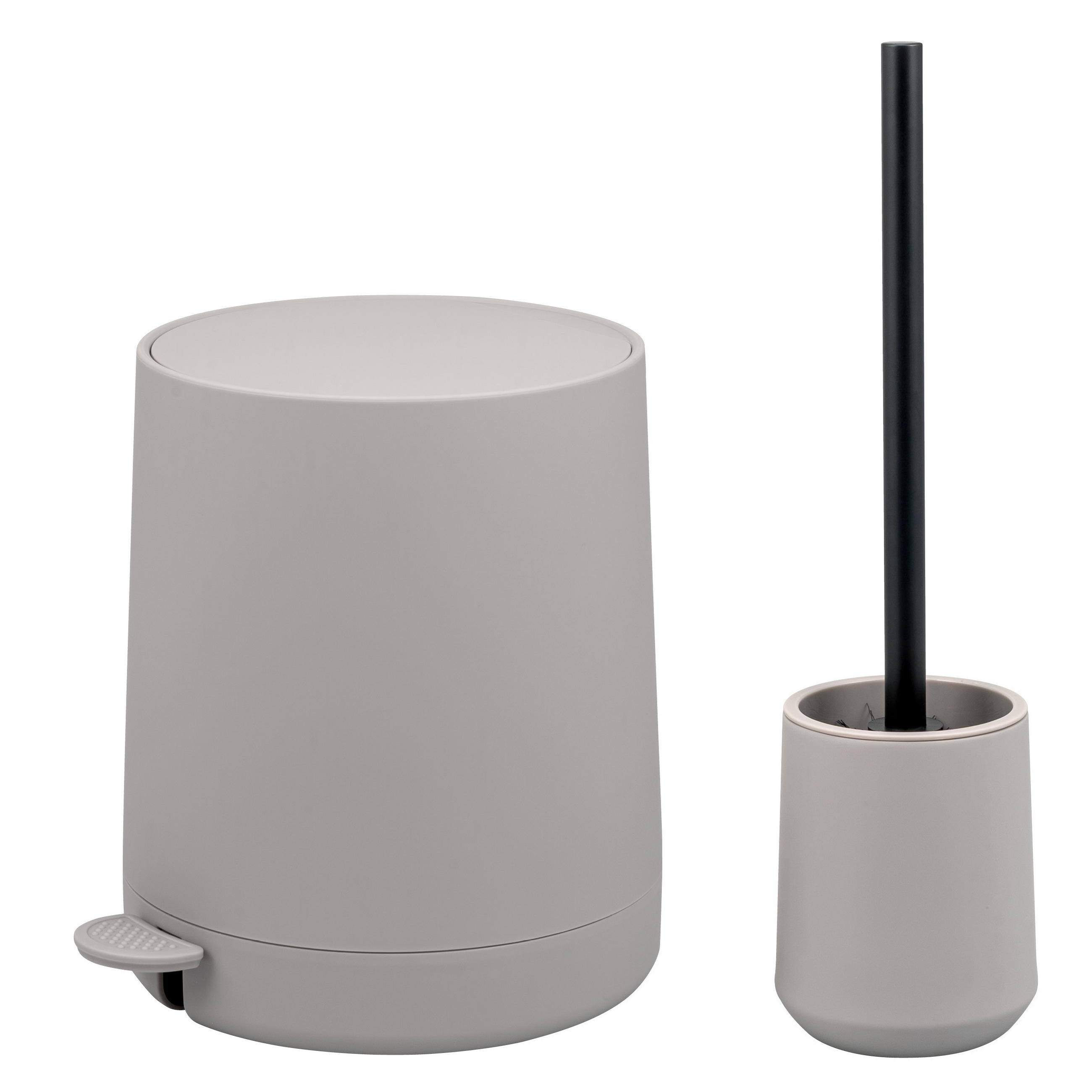 BAD-ACCESSOIRES-SET TESERO, Soft-Touch, taupe - Taupe, Kunststoff (22.5/25.5/25cm) - eluno