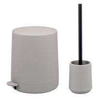 BAD-ACCESSOIRES-SET TESERO, Soft-Touch, taupe - Taupe, Kunststoff (22.5/25.5/25cm) - eluno