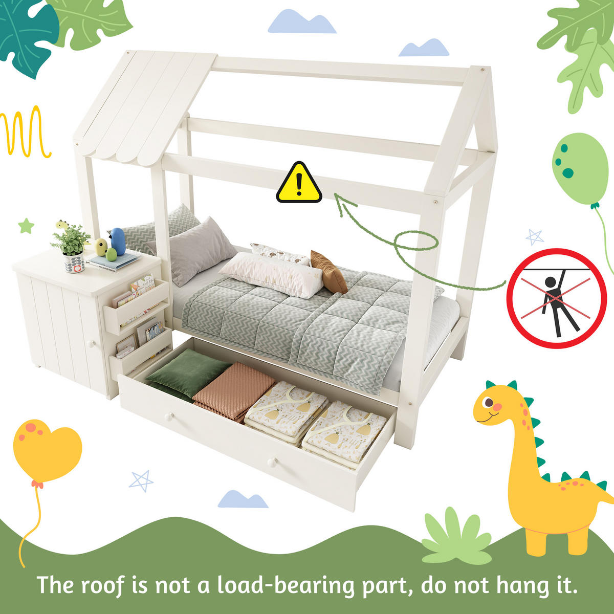 HAUSBETT Massivholz 90/200 cm Weiß - Weiß, Holz - Raumix