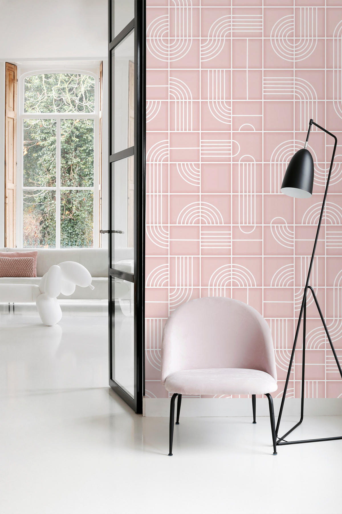FOTOTAPETE 3D-Muster 150 x 279 cm - Pink, Papier (150/279cm) - ESTAhome