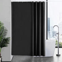 DUSCHVORHANG Stoff Schwarz 180 x 200 cm - Schwarz, Textil (180/200cm)