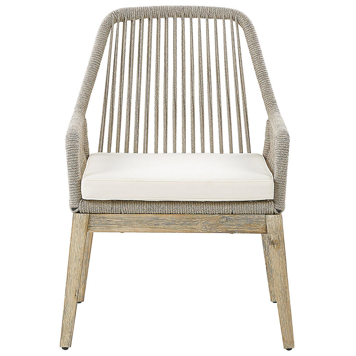 GARTENMÖBEL SET 6-Sitzer Faserzement 200/100 cm grau/beige Olbia - Hellbraun/Beige, Stein - Beliani