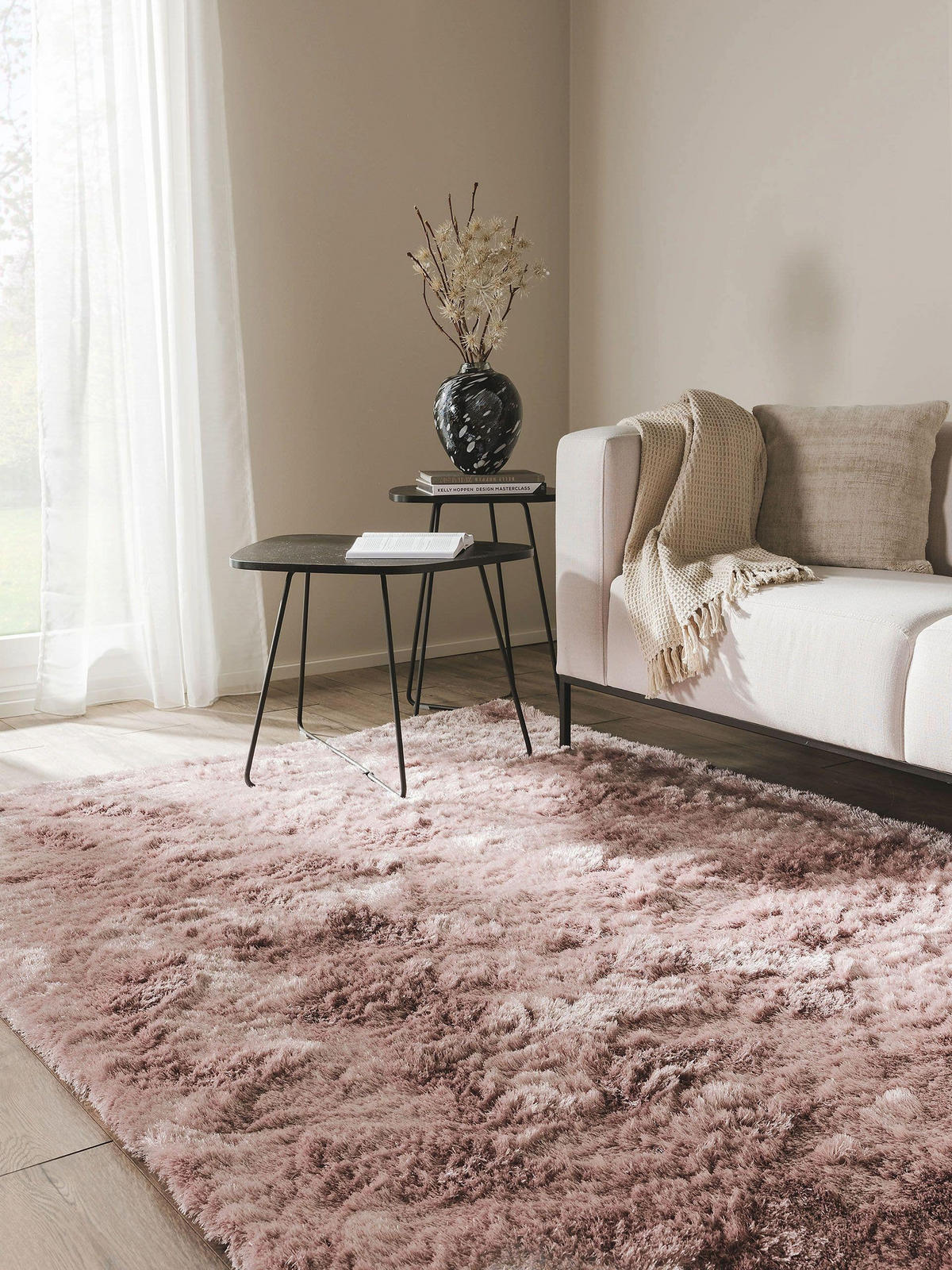 HOCHFLORTEPPICH Whisper Rosa 140x200 cm - Rosa, Textil (140/200cm) - benuta Nest