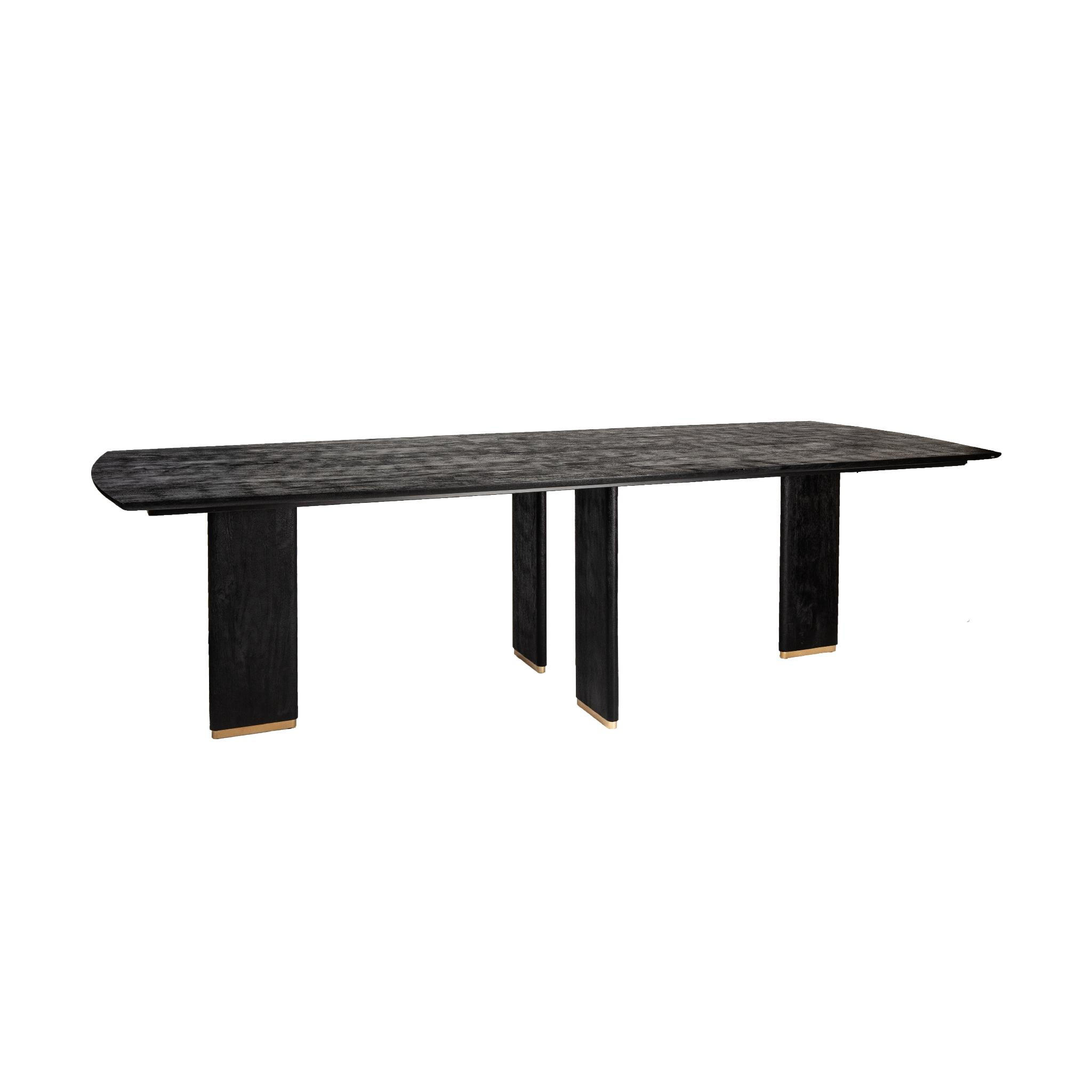 ESSTISCH Liber Schwarz 240/100/77cm - Schwarz, Metall (240/100/77cm) - PTMD Collection