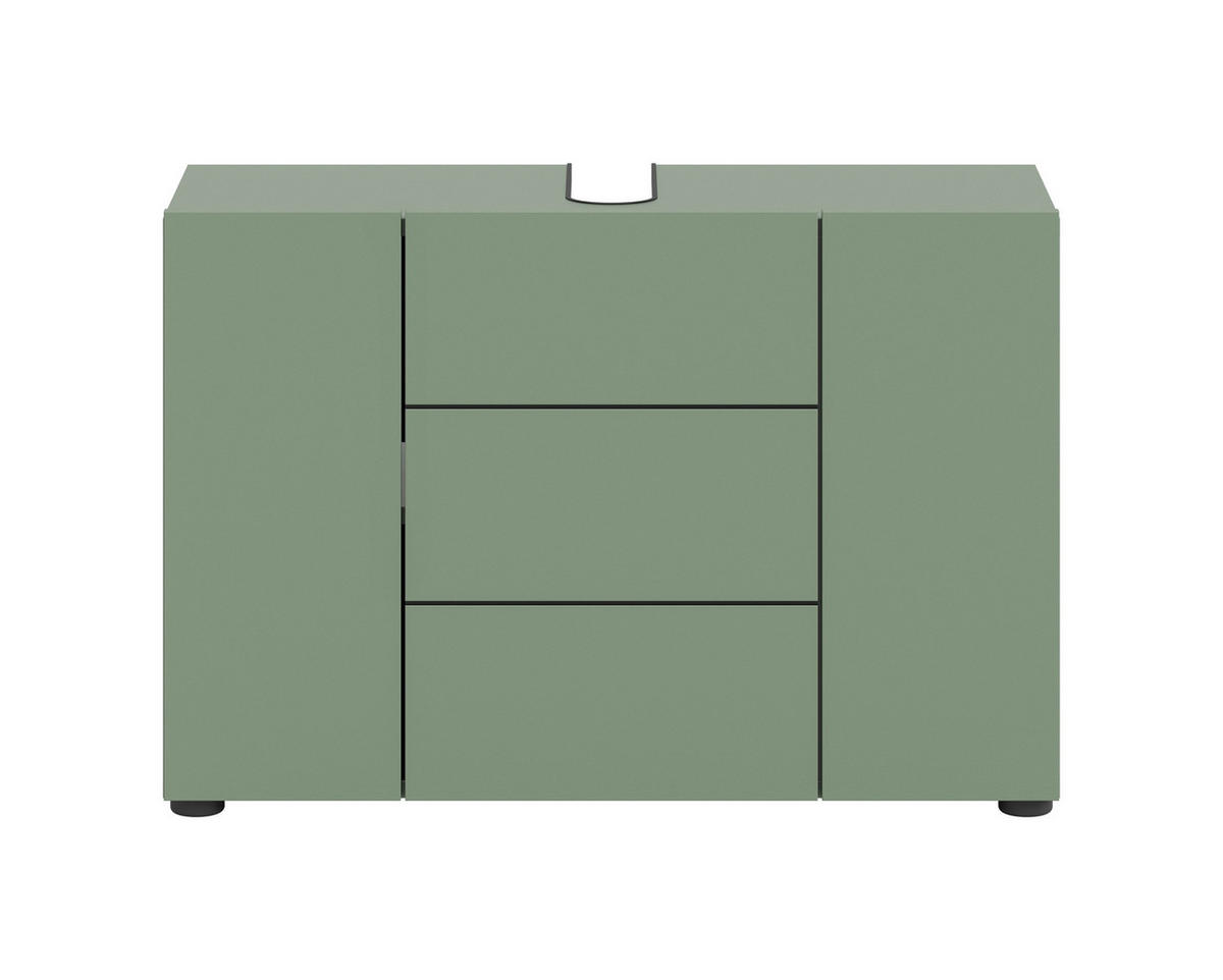 WASCHBECKENUNTERSCHRANK VIRA (B/H/T: ca. 82/56/34 cm) in Smoke Green/Smoke Green - Grün, Holz (82/56/34cm)