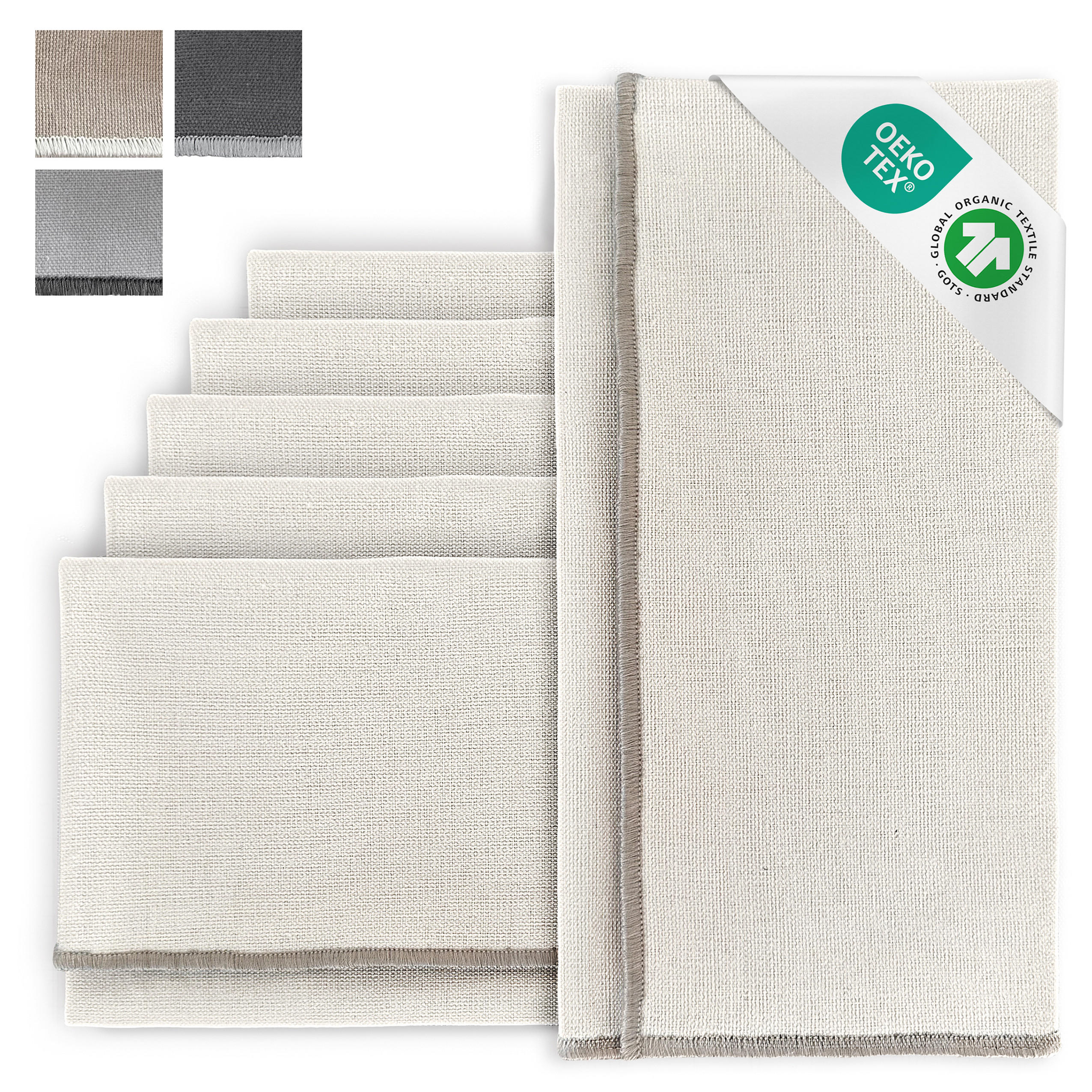 SERVIETTEN aus Halbleinen - Creme, Textil (45/45cm) - Miqio Design