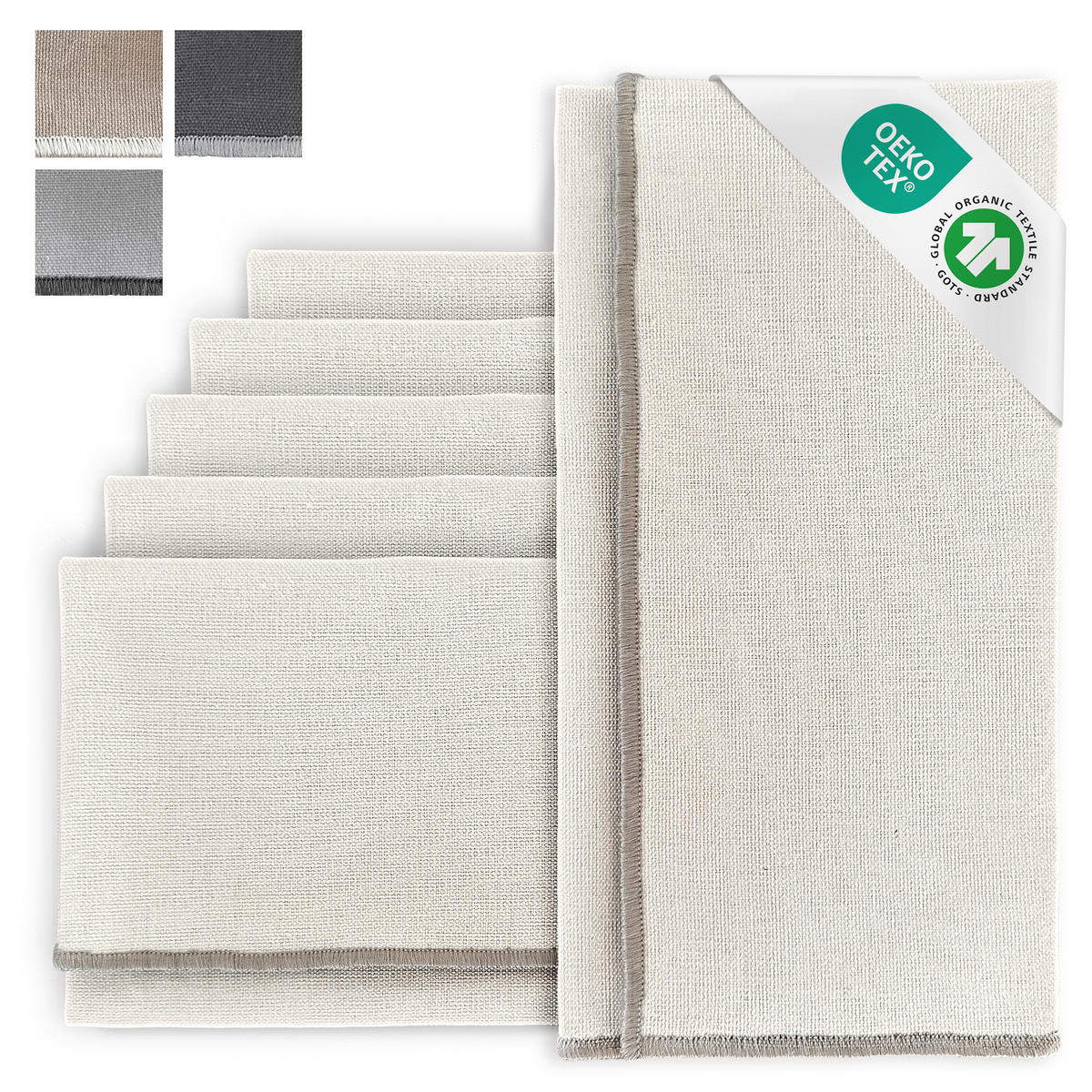 SERVIETTEN aus Halbleinen - Creme, Textil (45/45cm) - Miqio Design