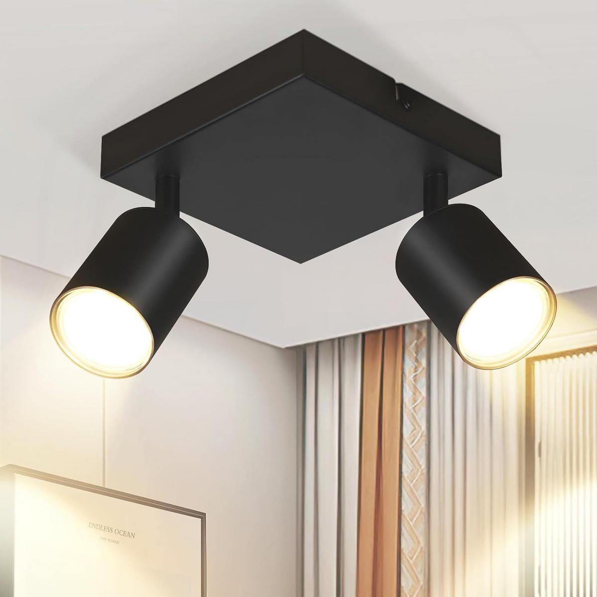STRAHLER Einfallsreich 2-flammig 15/15/14.4 cm - Schwarz, Metall (15/15/14.4cm) - ZMH