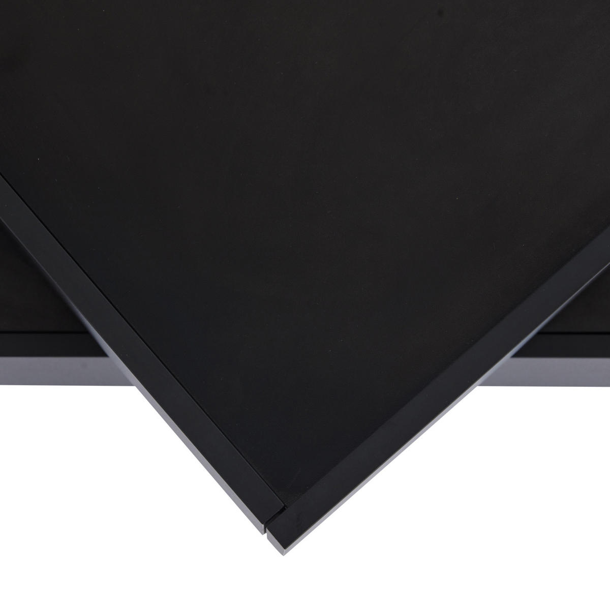 COUCHTISCH aus Spanplatte 60x60x38 cm Schwarz mit 360° drehbarer Tischplatte, 2 Schubladen und umlaufendem Kantenschutz - Schwarz, Holzwerkstoff (60/60/38cm) - Modfu