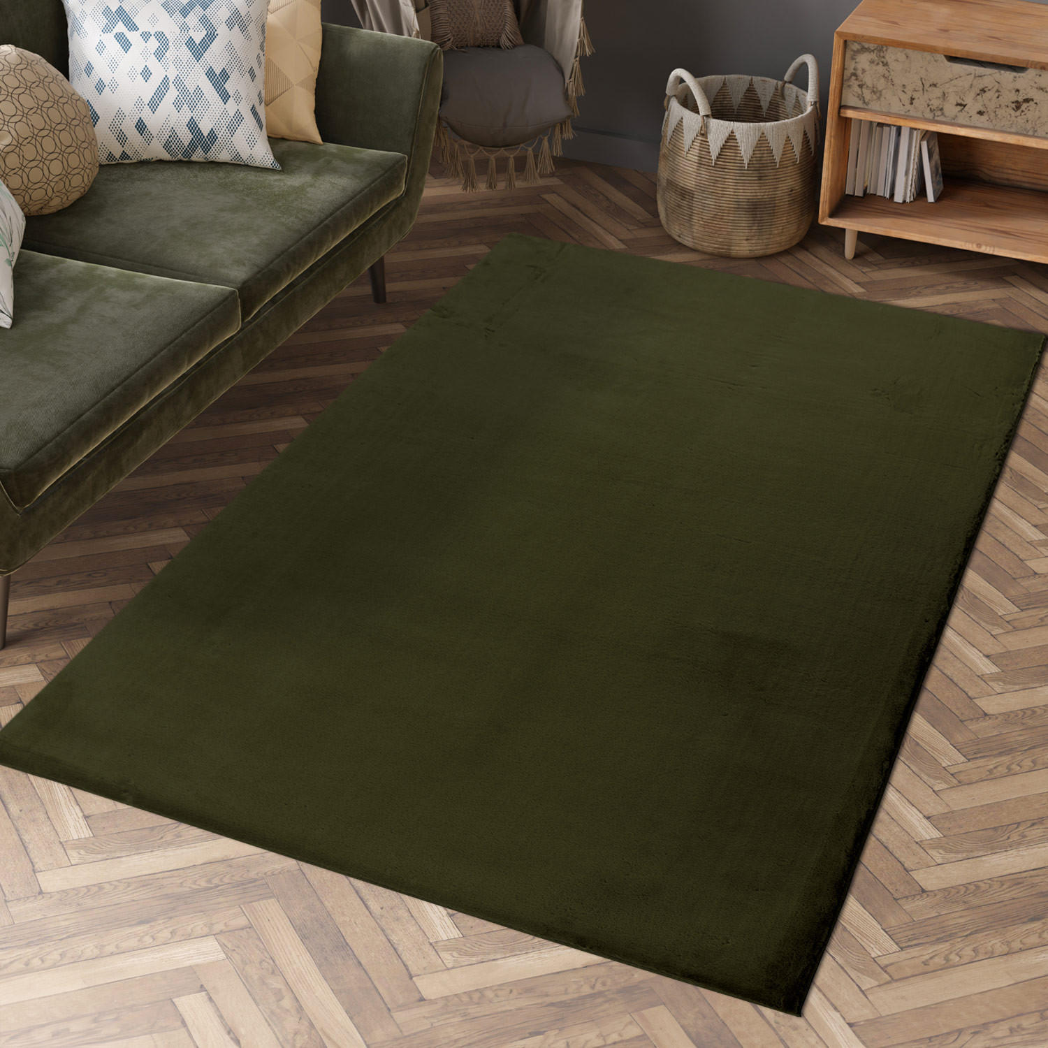 HOCHFLOR-TEPPICH Topia 400 Dunkelgrün 200x290 cm - Grün, Textil (290/200cm) - carpet city