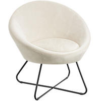 COCKTAILSESSEL Centera,83 x 73 x 82 cm,Samtoptik beige - Beige, Metall (83/82/73cm) - tectake