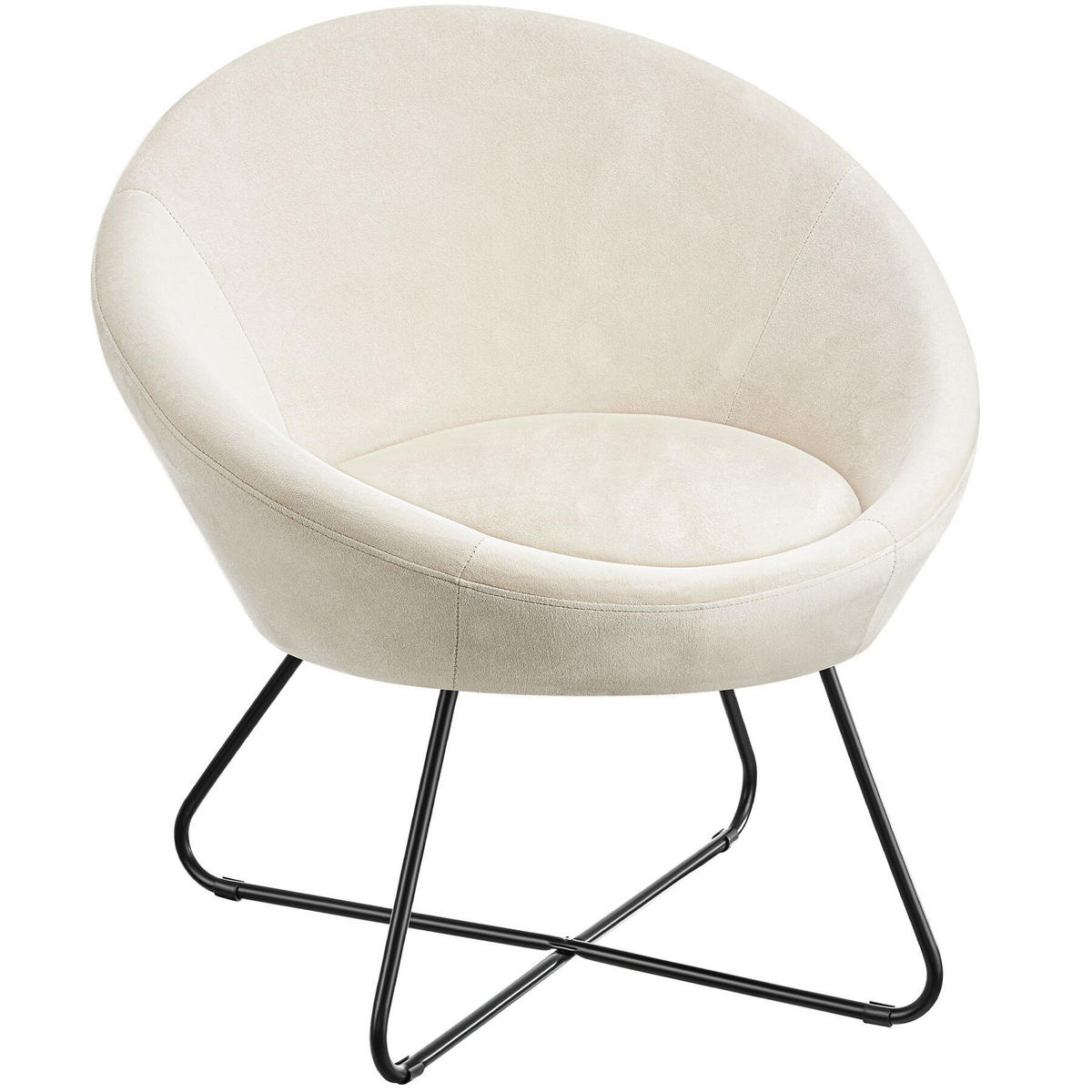 COCKTAILSESSEL Centera,83 x 73 x 82 cm,Samtoptik beige - Beige, Metall (83/82/73cm) - tectake