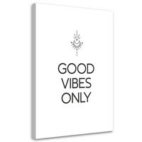 WANDBILD inschrift good vibes - Schwarz, Textil (40/60cm) - Feeby
