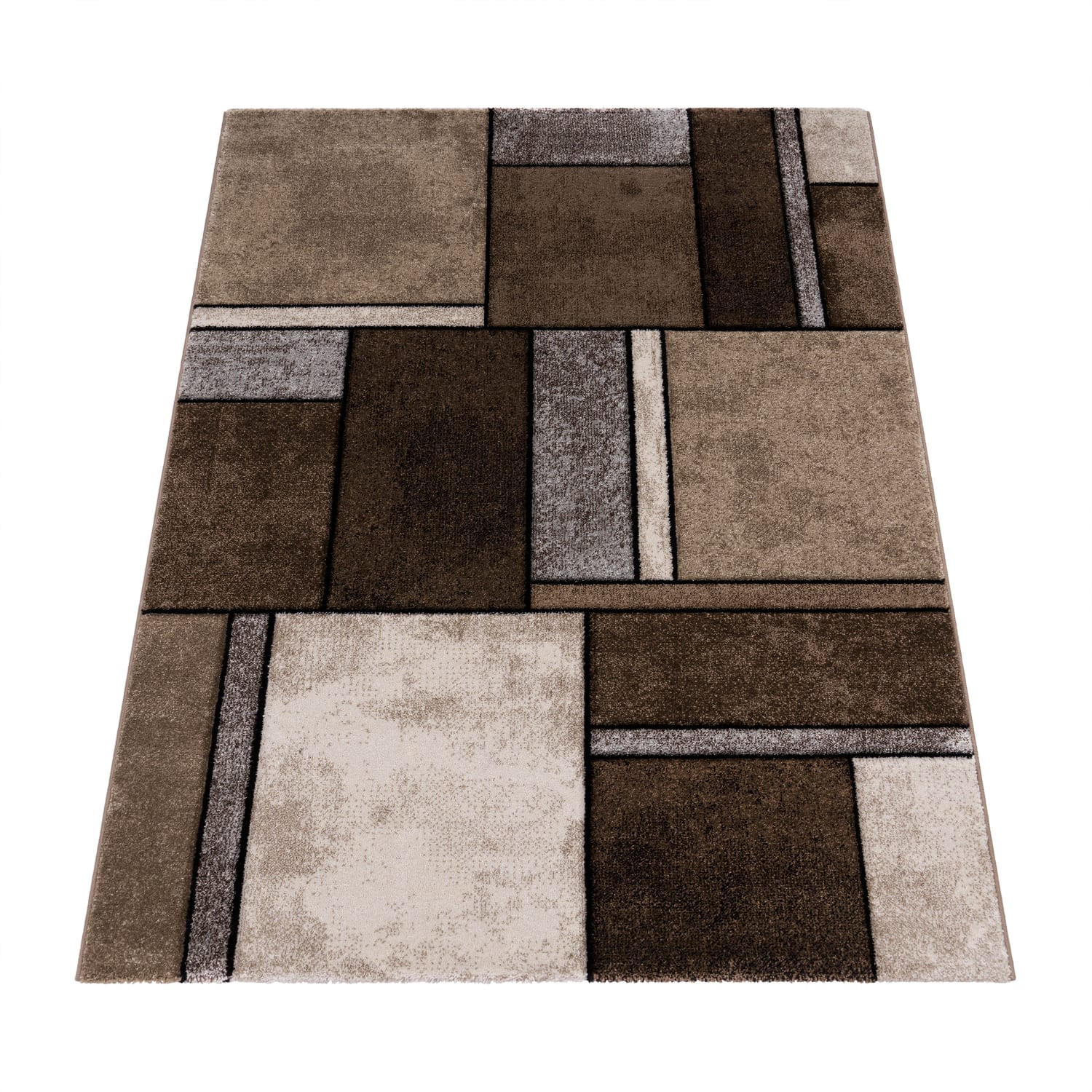 Paco Home Kurzflorteppich Braun 60x110 cm