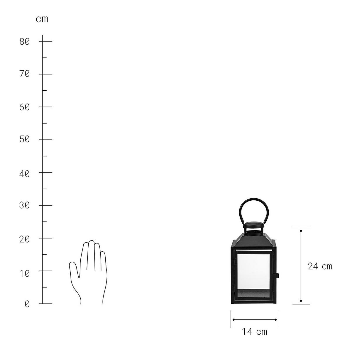 LATERNE Lighthouse - Schwarz, Metall (13/24/14cm) - Butlers